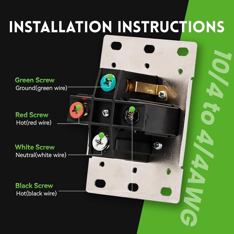 PLUGTUL NEMA 14-60R Flush Mounting Receptacle, 60Amp Receptacle Outlet, Straight Blade, Industrial Grade, 60 Amp, 125/250 Volt, ETL Listed - Image 4